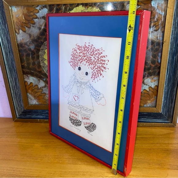 SOLD. Vintage Raggedy Ann Framed Artwork Art Painting 1980s Handmade Vtg Carol - Picture 4 of 7